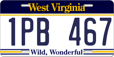 WV license plate 1PB467