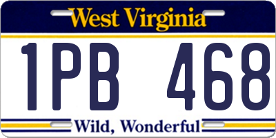 WV license plate 1PB468