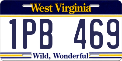 WV license plate 1PB469