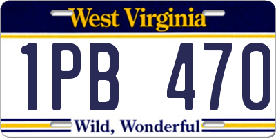 WV license plate 1PB470