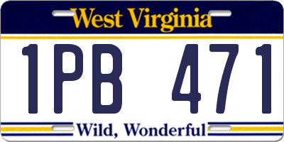 WV license plate 1PB471