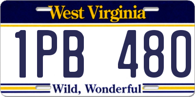 WV license plate 1PB480