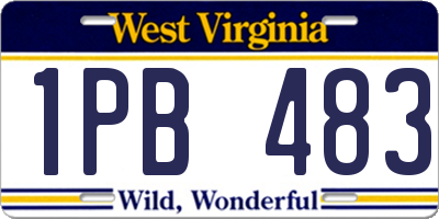 WV license plate 1PB483