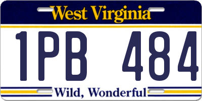 WV license plate 1PB484