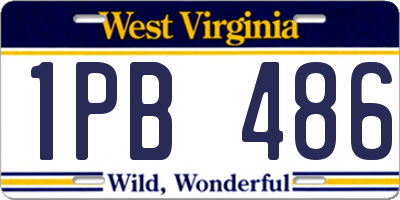 WV license plate 1PB486