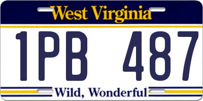 WV license plate 1PB487