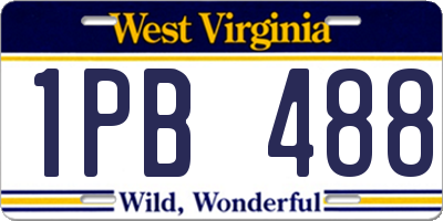 WV license plate 1PB488