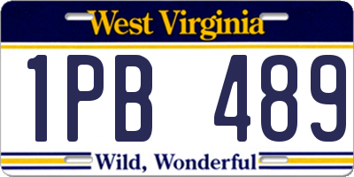 WV license plate 1PB489