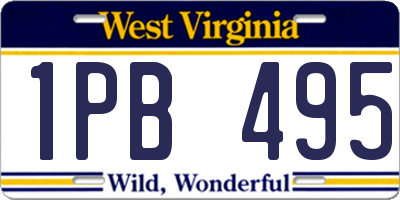 WV license plate 1PB495