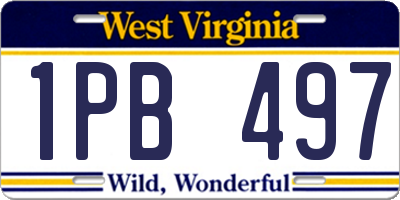 WV license plate 1PB497