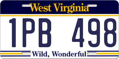 WV license plate 1PB498