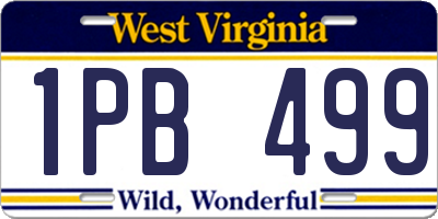 WV license plate 1PB499