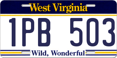 WV license plate 1PB503