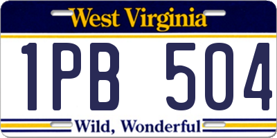 WV license plate 1PB504