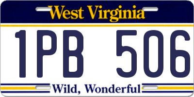 WV license plate 1PB506
