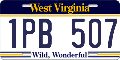 WV license plate 1PB507