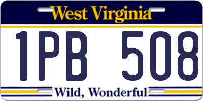WV license plate 1PB508