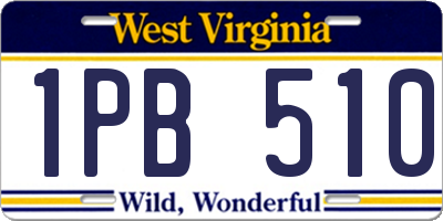 WV license plate 1PB510