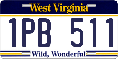 WV license plate 1PB511