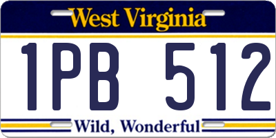 WV license plate 1PB512