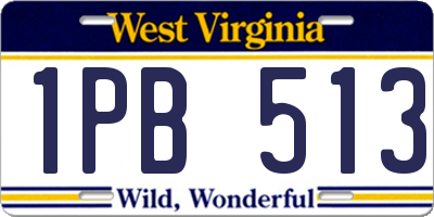 WV license plate 1PB513