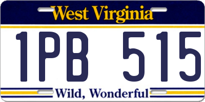 WV license plate 1PB515