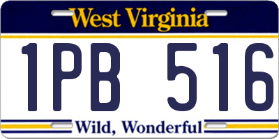 WV license plate 1PB516