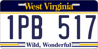 WV license plate 1PB517