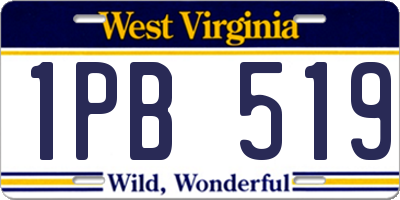 WV license plate 1PB519