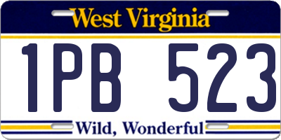 WV license plate 1PB523
