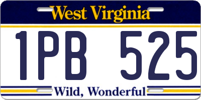 WV license plate 1PB525