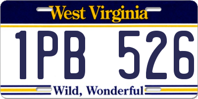 WV license plate 1PB526