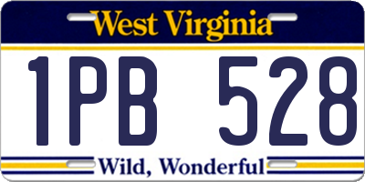 WV license plate 1PB528