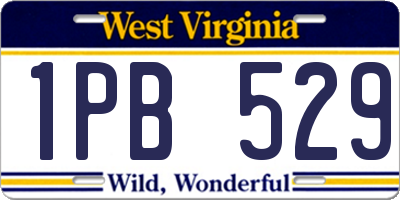 WV license plate 1PB529