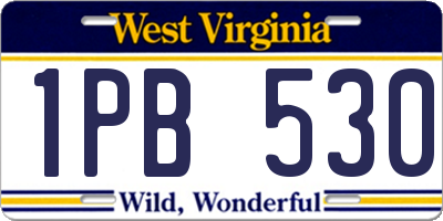 WV license plate 1PB530