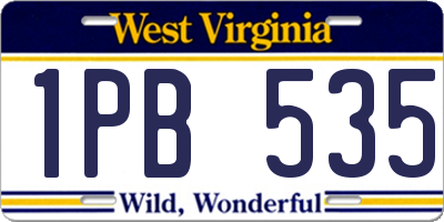 WV license plate 1PB535