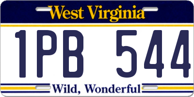 WV license plate 1PB544