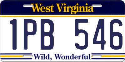 WV license plate 1PB546