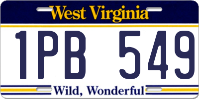 WV license plate 1PB549