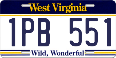 WV license plate 1PB551