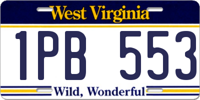 WV license plate 1PB553