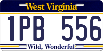 WV license plate 1PB556