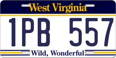 WV license plate 1PB557