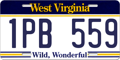 WV license plate 1PB559