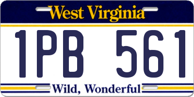 WV license plate 1PB561