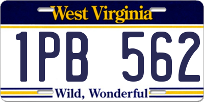 WV license plate 1PB562