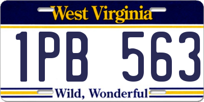 WV license plate 1PB563