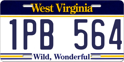 WV license plate 1PB564