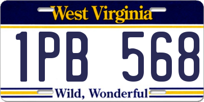 WV license plate 1PB568
