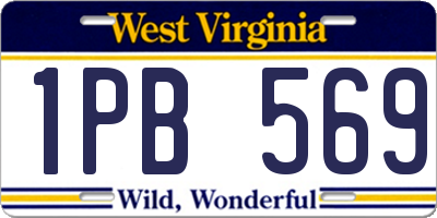 WV license plate 1PB569